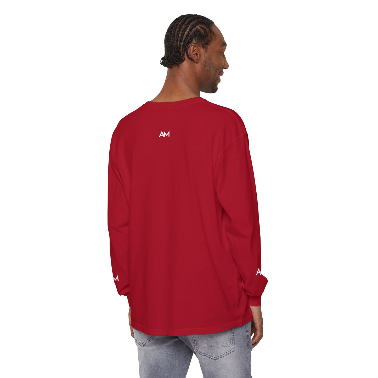T-shirt à manches longues teint AM Logo — T-shirt unisexe minimaliste