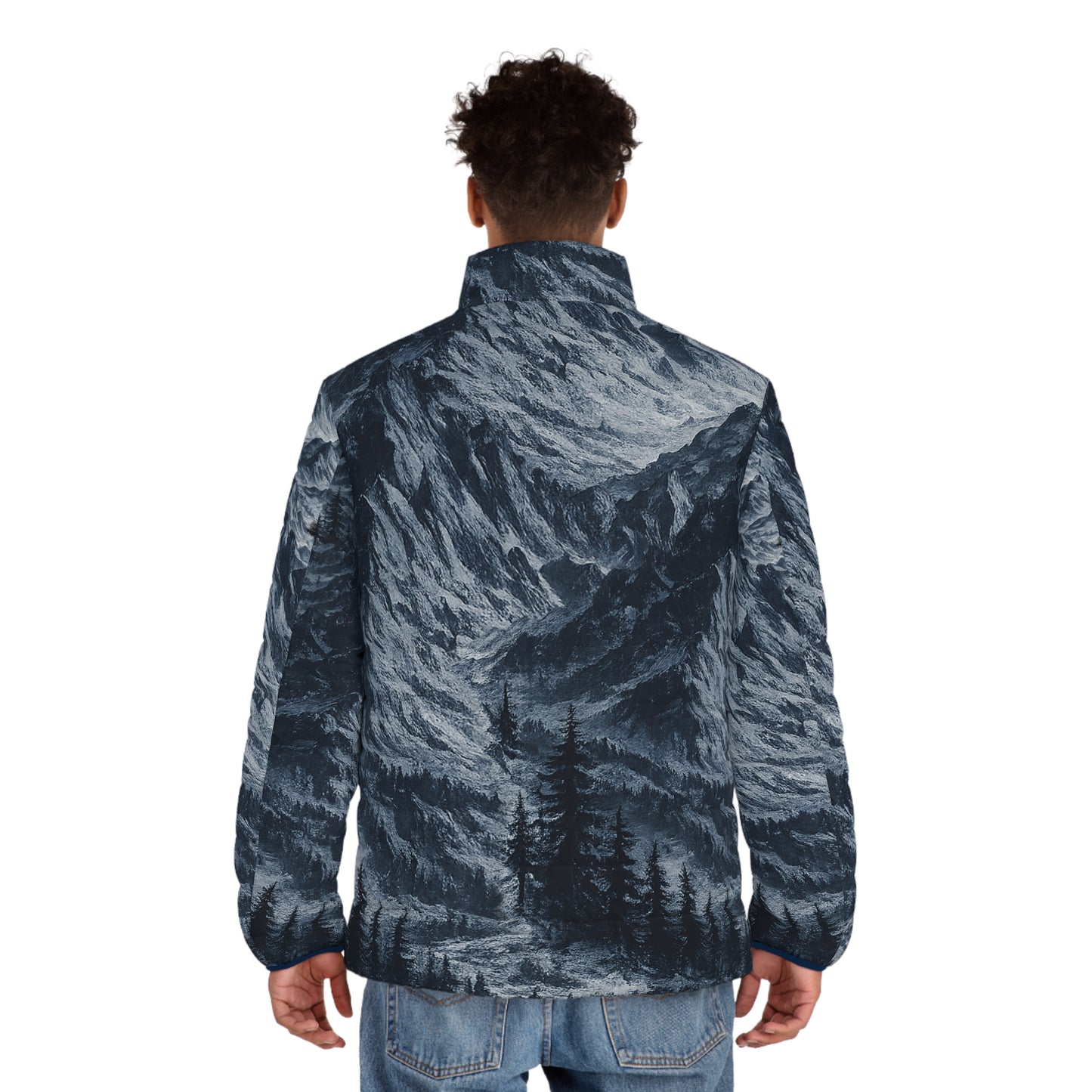 Doudoune Mountain Forest — Imprimé Paysage Intégral pour Homme