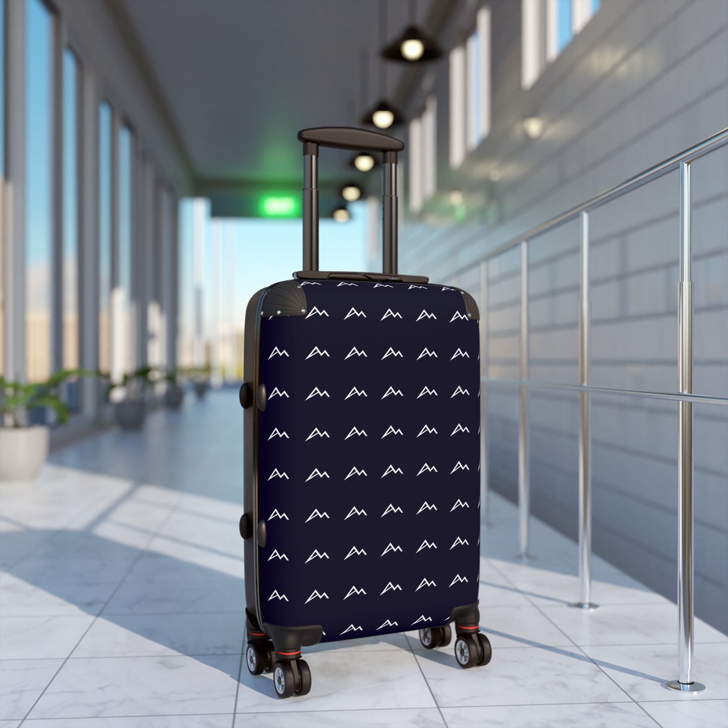 Navy Mountain Pattern Carry-On Suitcase
