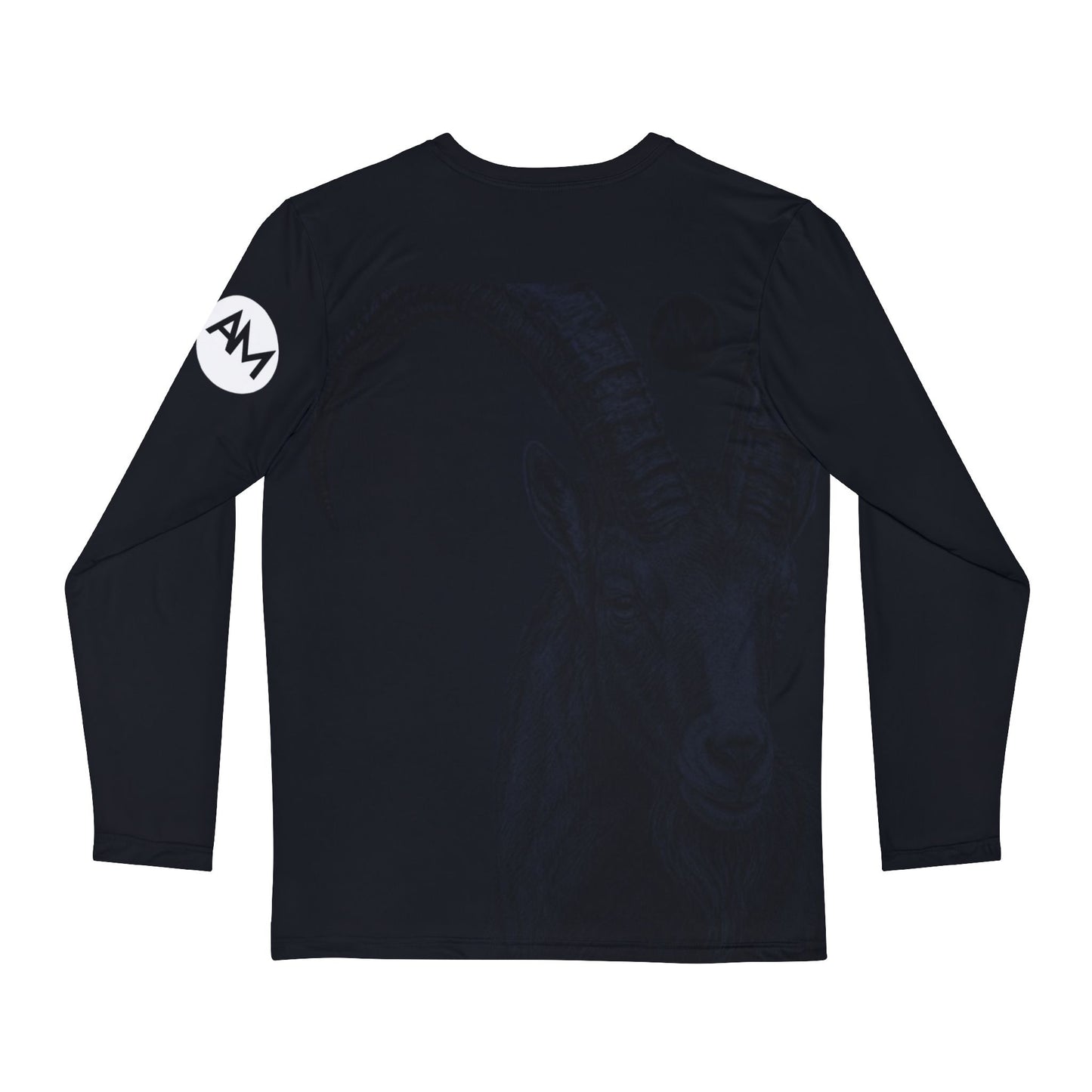 Goat Silhouette Long Sleeve Shirt — Bold Black Capricorn Graphic