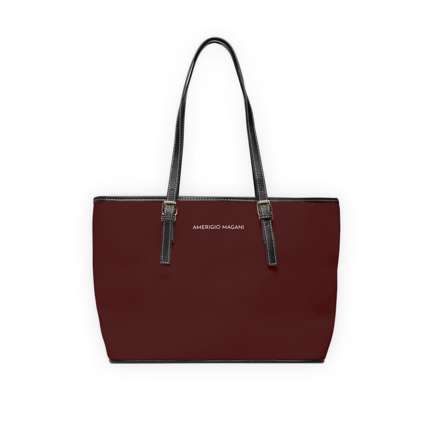 Navy PU Leather Shoulder Bag