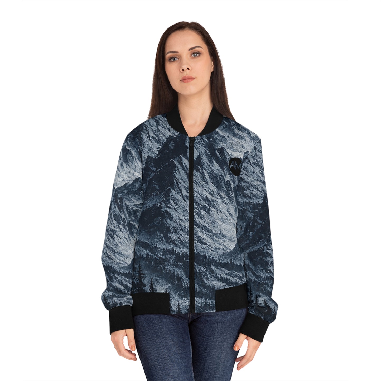 Mountain Mist Womens Bomber Jacket — Scenic All-Over Print
