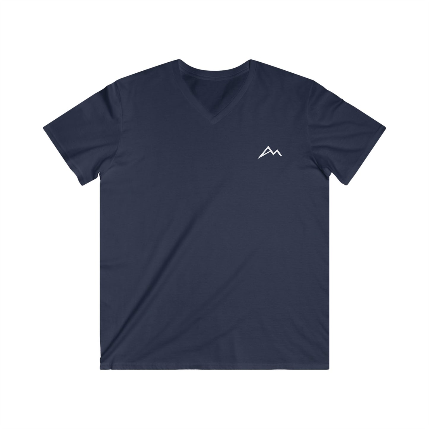 Men's Mountain Logo V-Neck Tee — Minimalist Outdoor Graphic Shirt