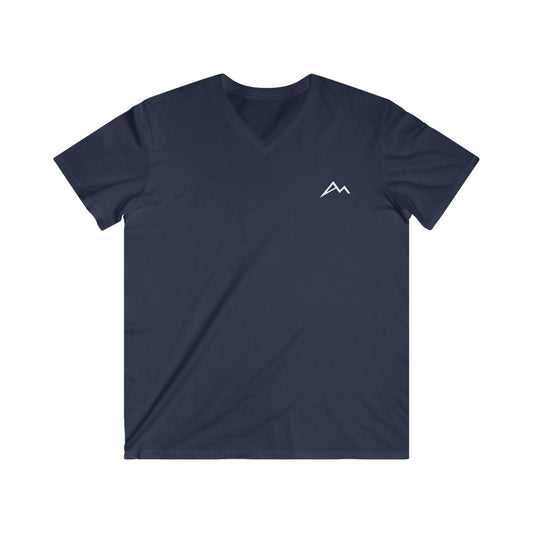 Herren Mountain Logo V-Ausschnitt T-Shirt — Minimalistisches Outdoor-Grafik-Shirt