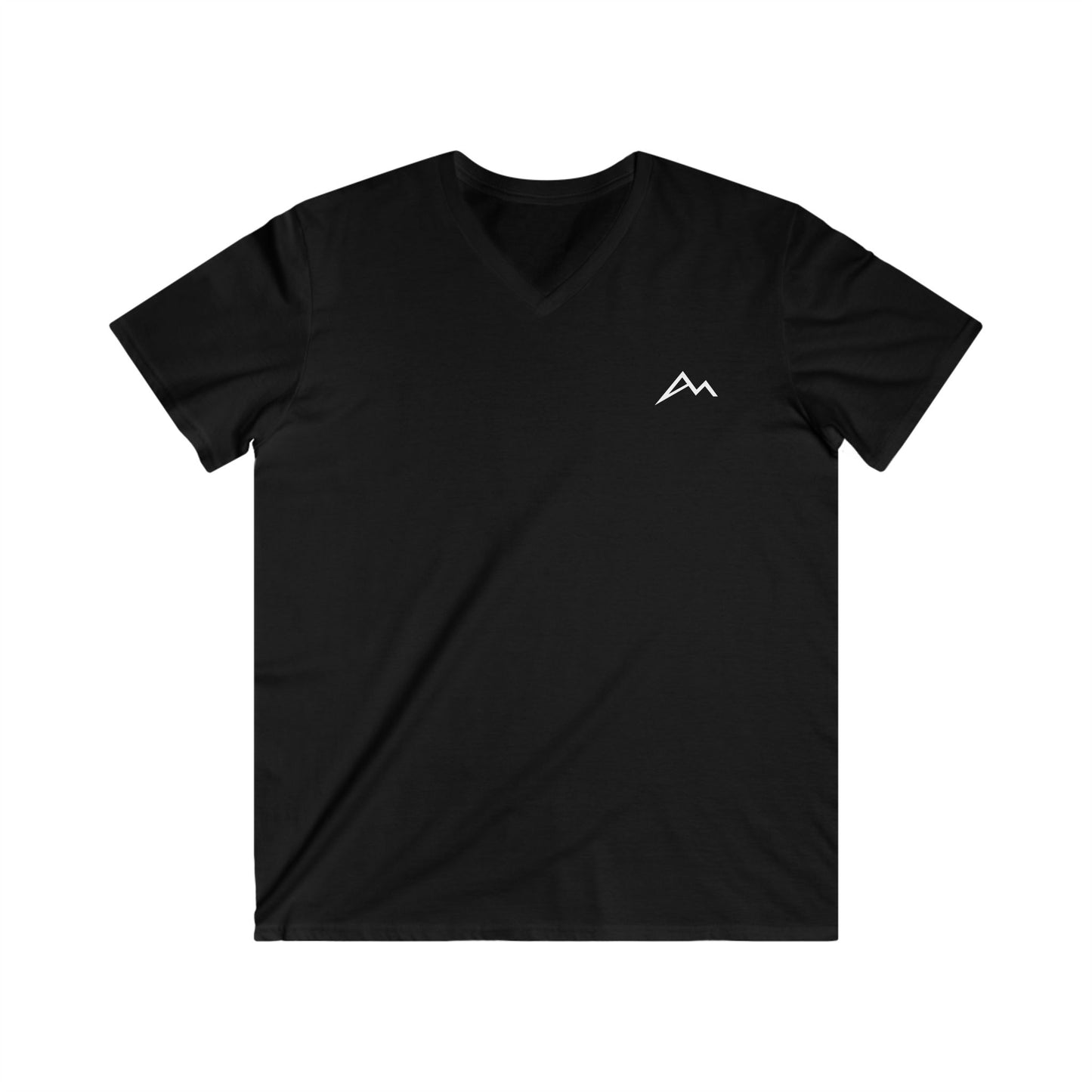 Men's Mountain Logo V-Neck Tee — Minimalist Outdoor Graphic Shirt