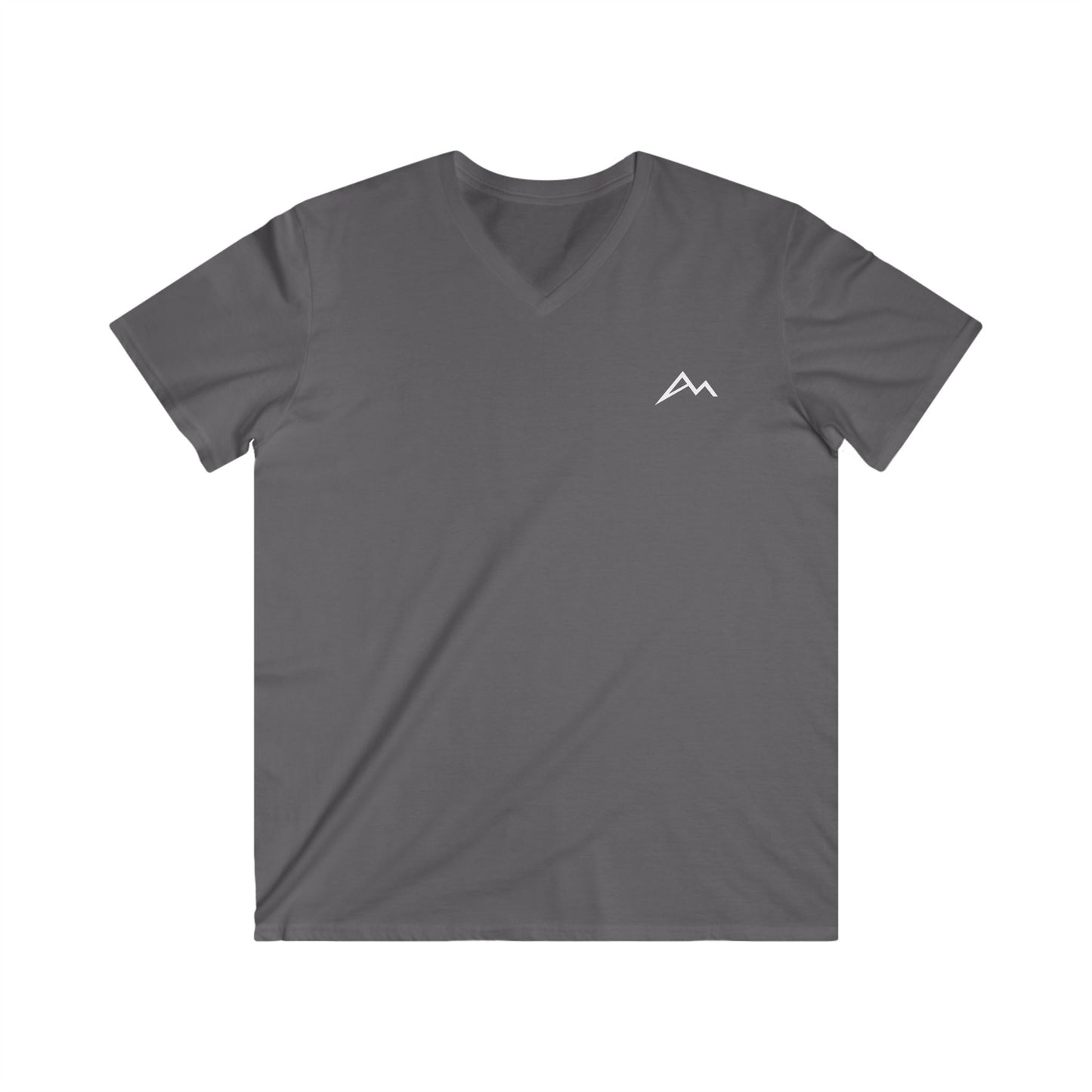 Men's Mountain Logo V-Neck Tee — Minimalist Outdoor Graphic Shirt