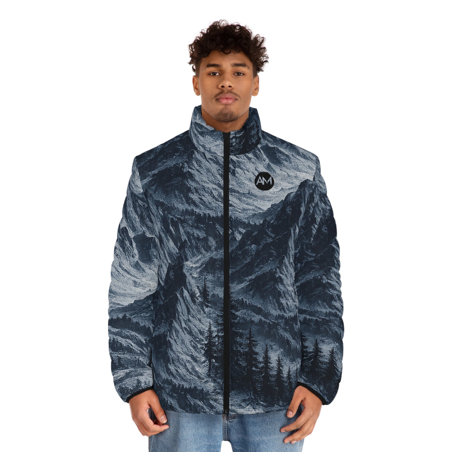Doudoune Mountain Forest — Imprimé Paysage Intégral pour Homme
