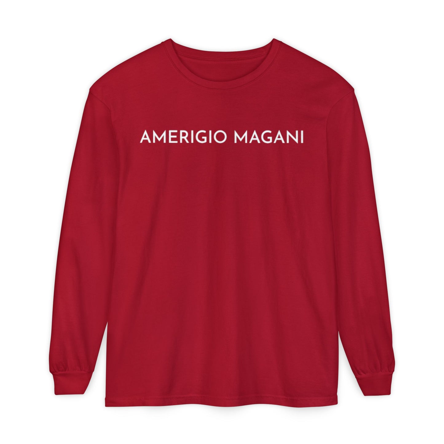 Amerigio Magani Long Sleeve Tee — Minimalist Name Graphic Shirt