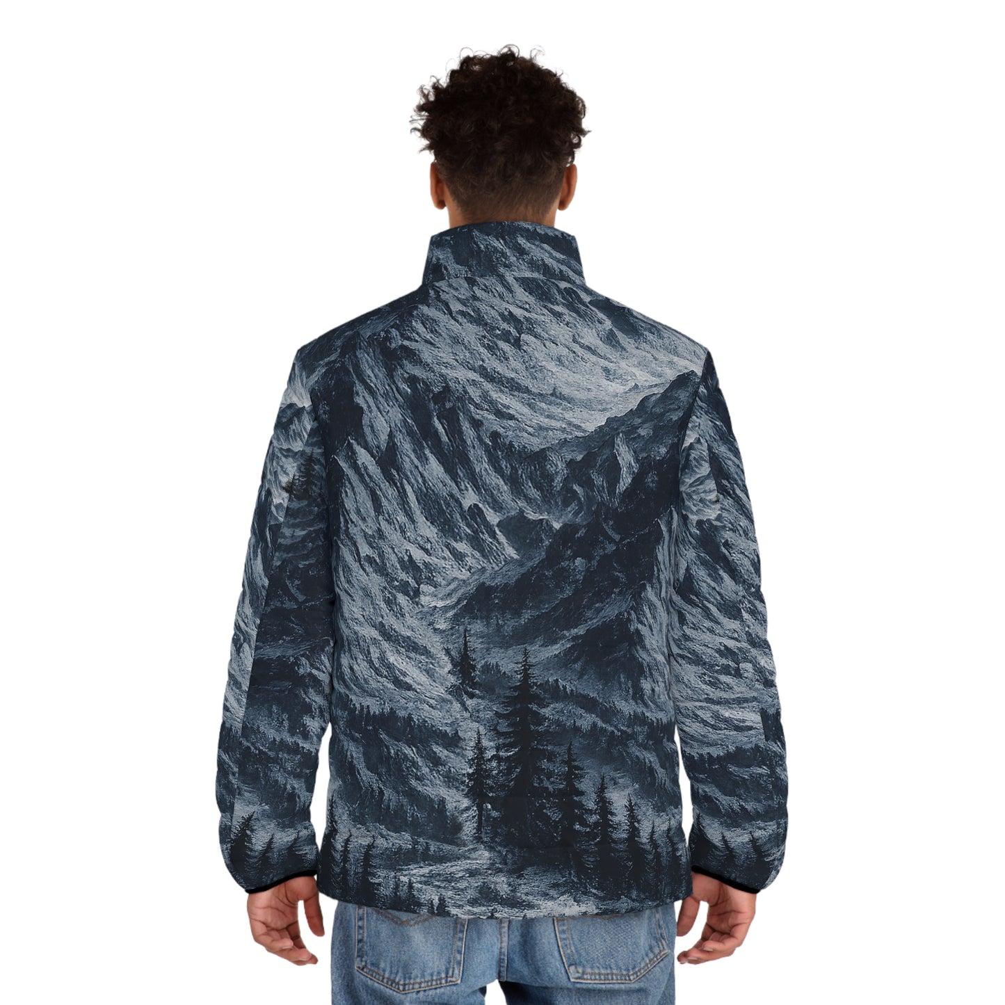 Doudoune Mountain Forest — Imprimé Paysage Intégral pour Homme