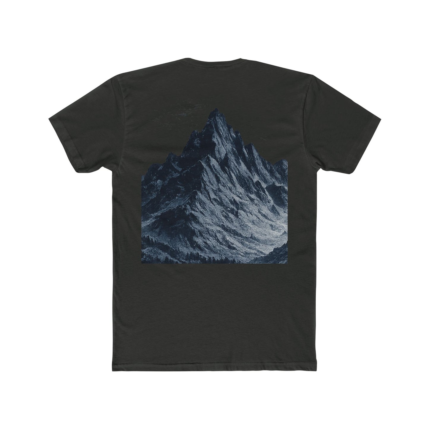 Mountain Peak Graphic Tee — AM Logo Black Cotton T-Shirt