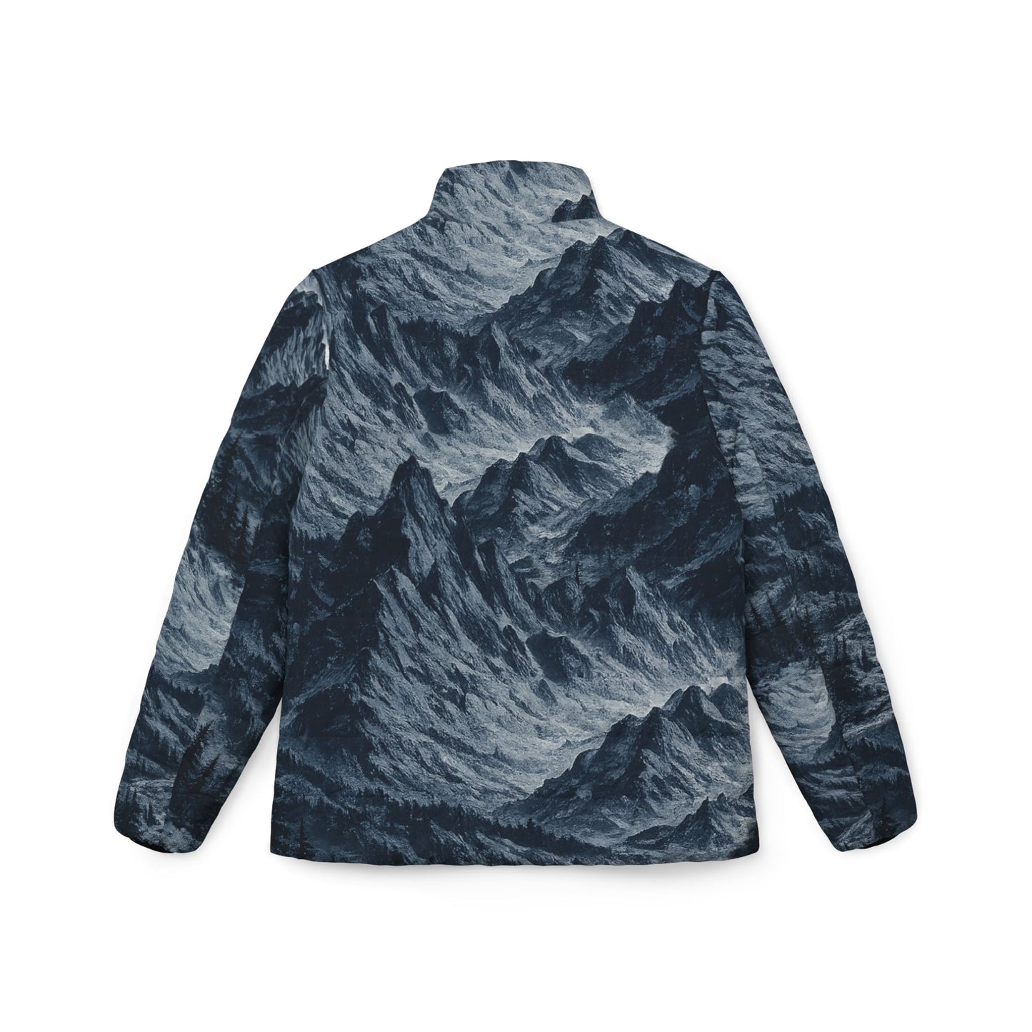 Mountain Mist Puffer Jacket — Women's All-Over-Print Winter Coat
