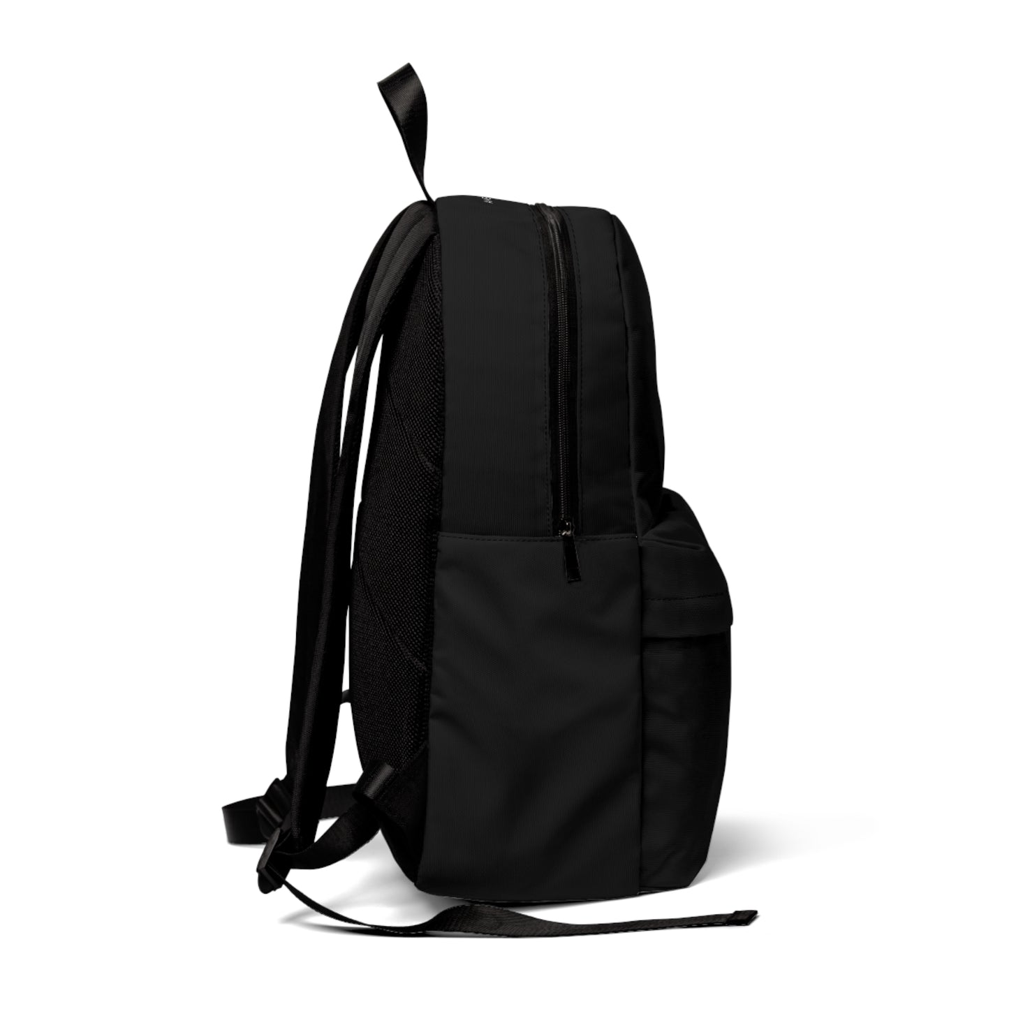 Minimal Black AM Logo Backpack — Classic Everyday Laptop Backpack