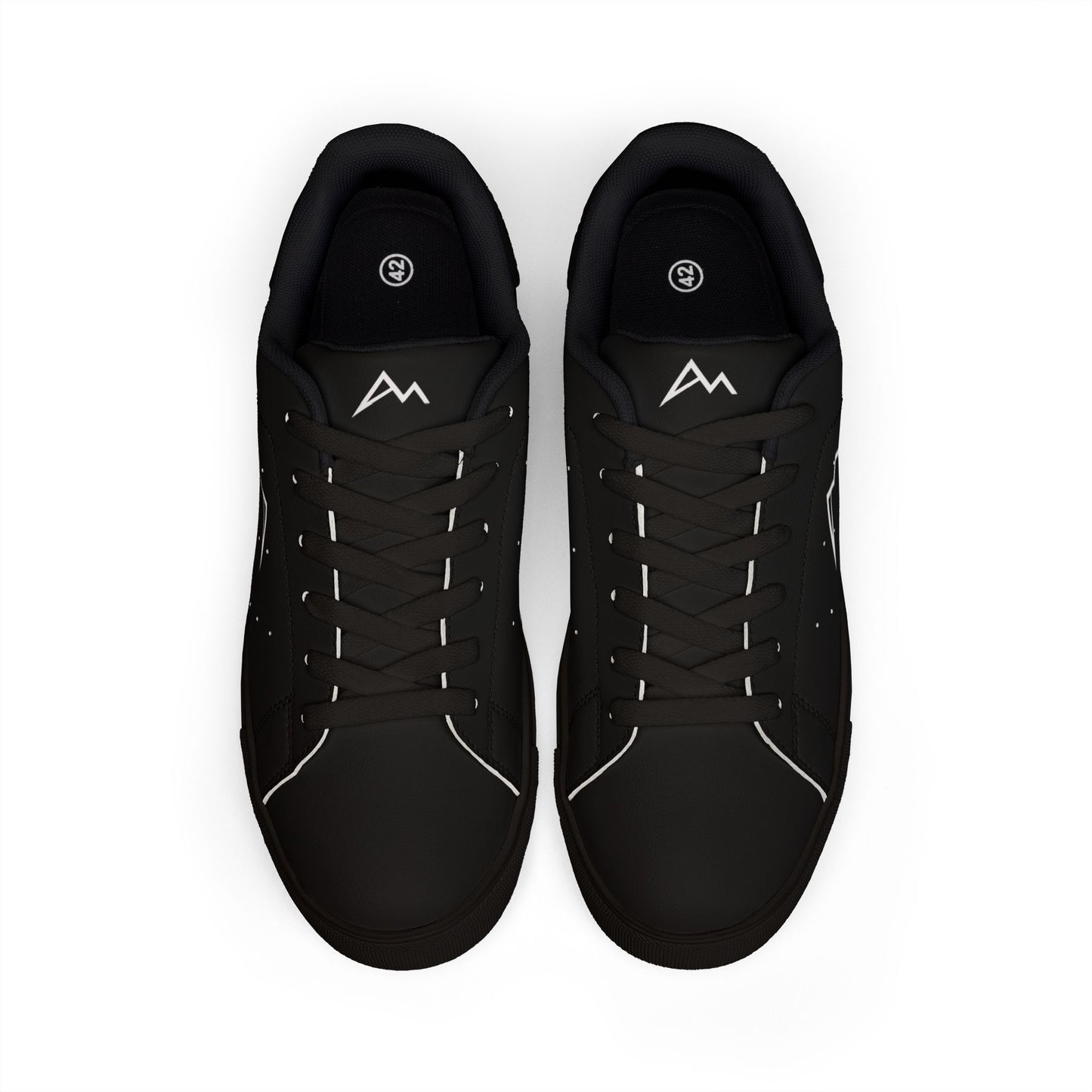 Men's Black Low-Top Leather Sneakers