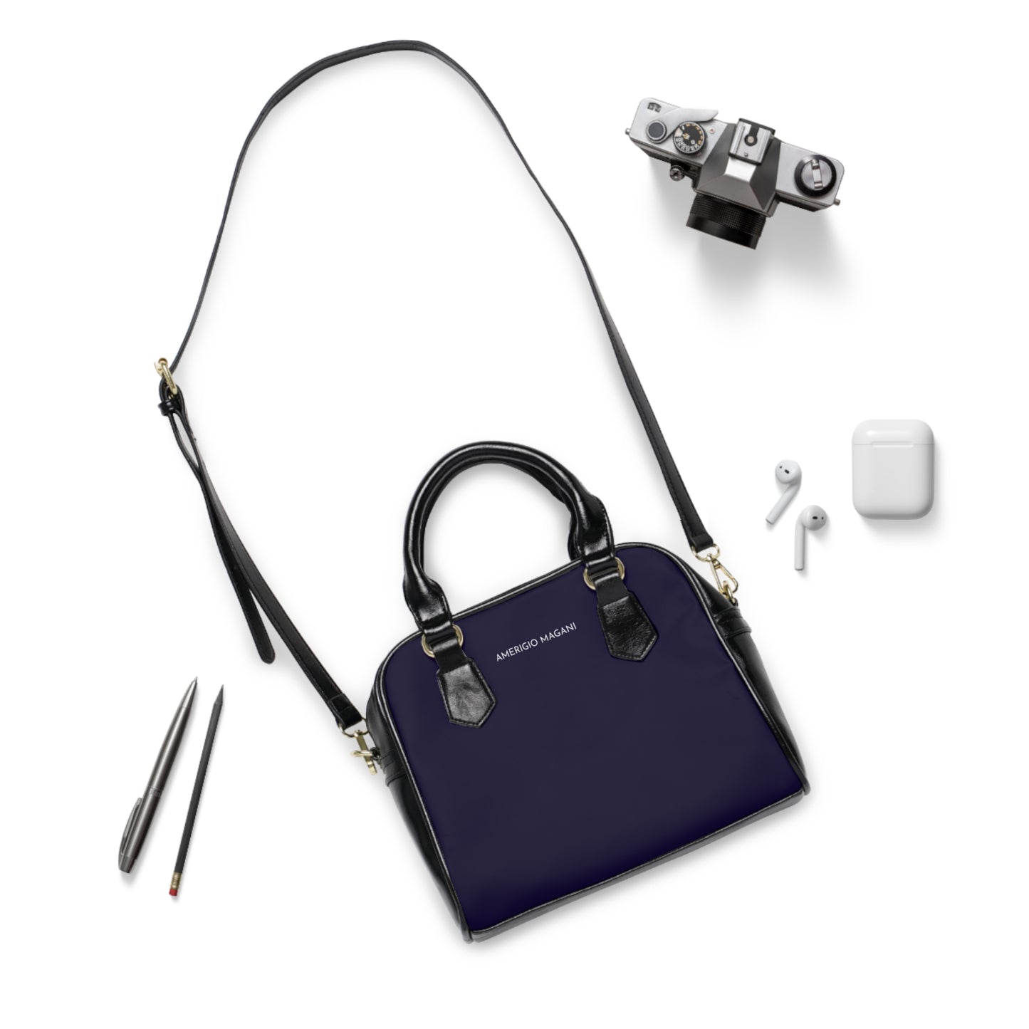 Classic Navy Shoulder Handbag