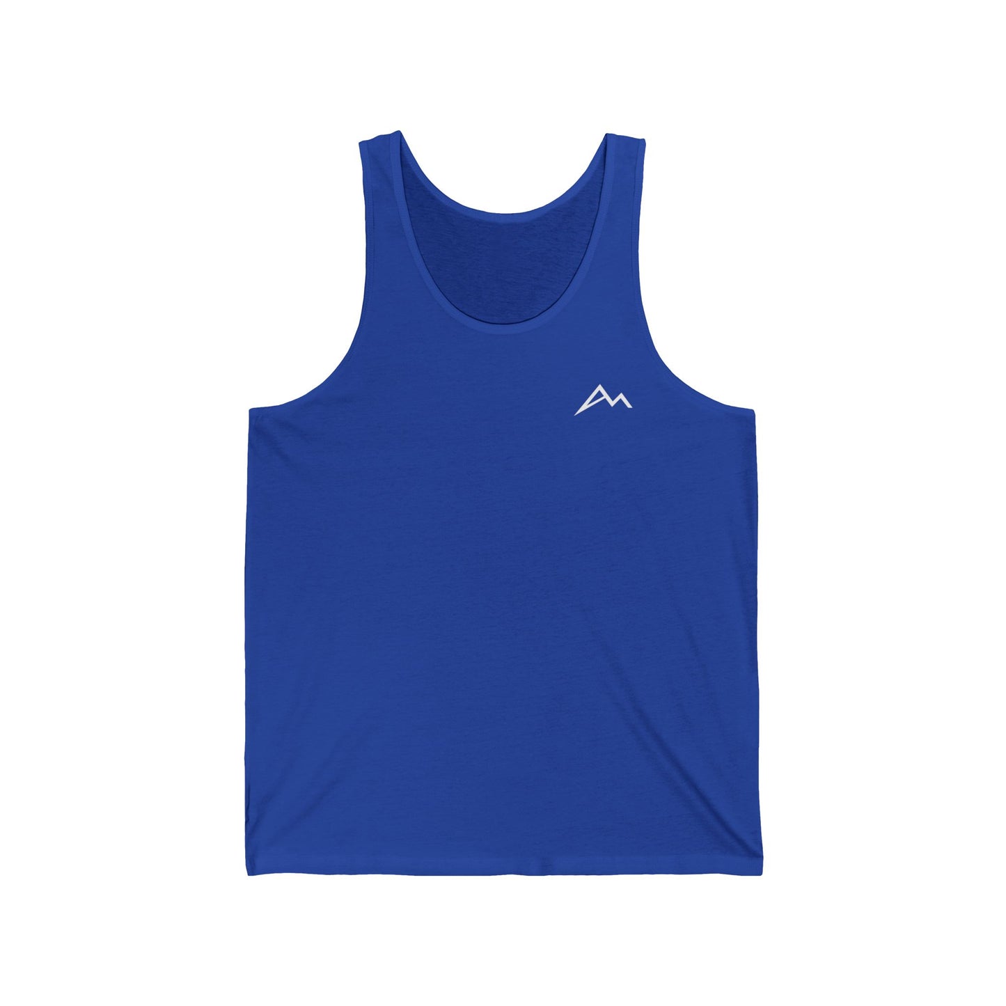 Minimal Mountain Logo Tank Top — Casual Black Athletic Jersey Tank