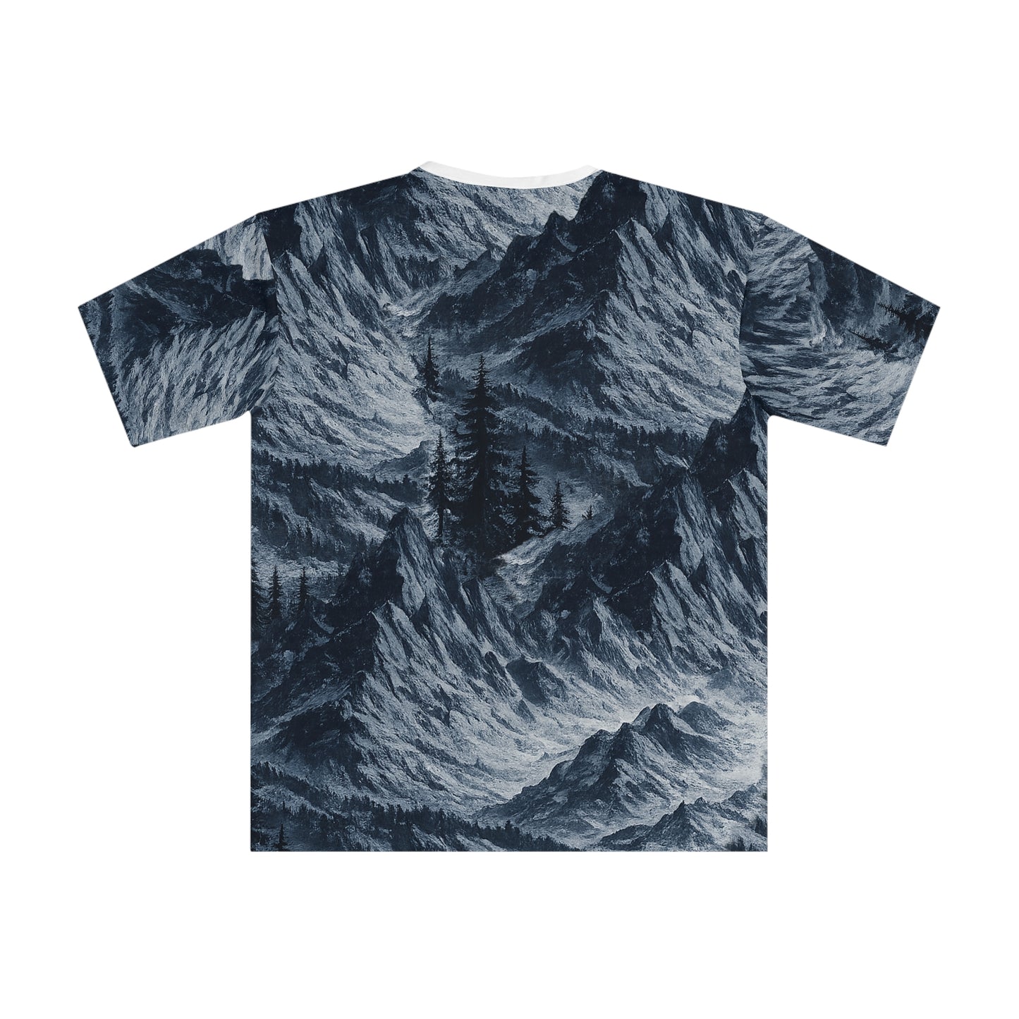 Mountain Forest All-Over Print T-Shirt — Moody Wilderness Graphic Tee