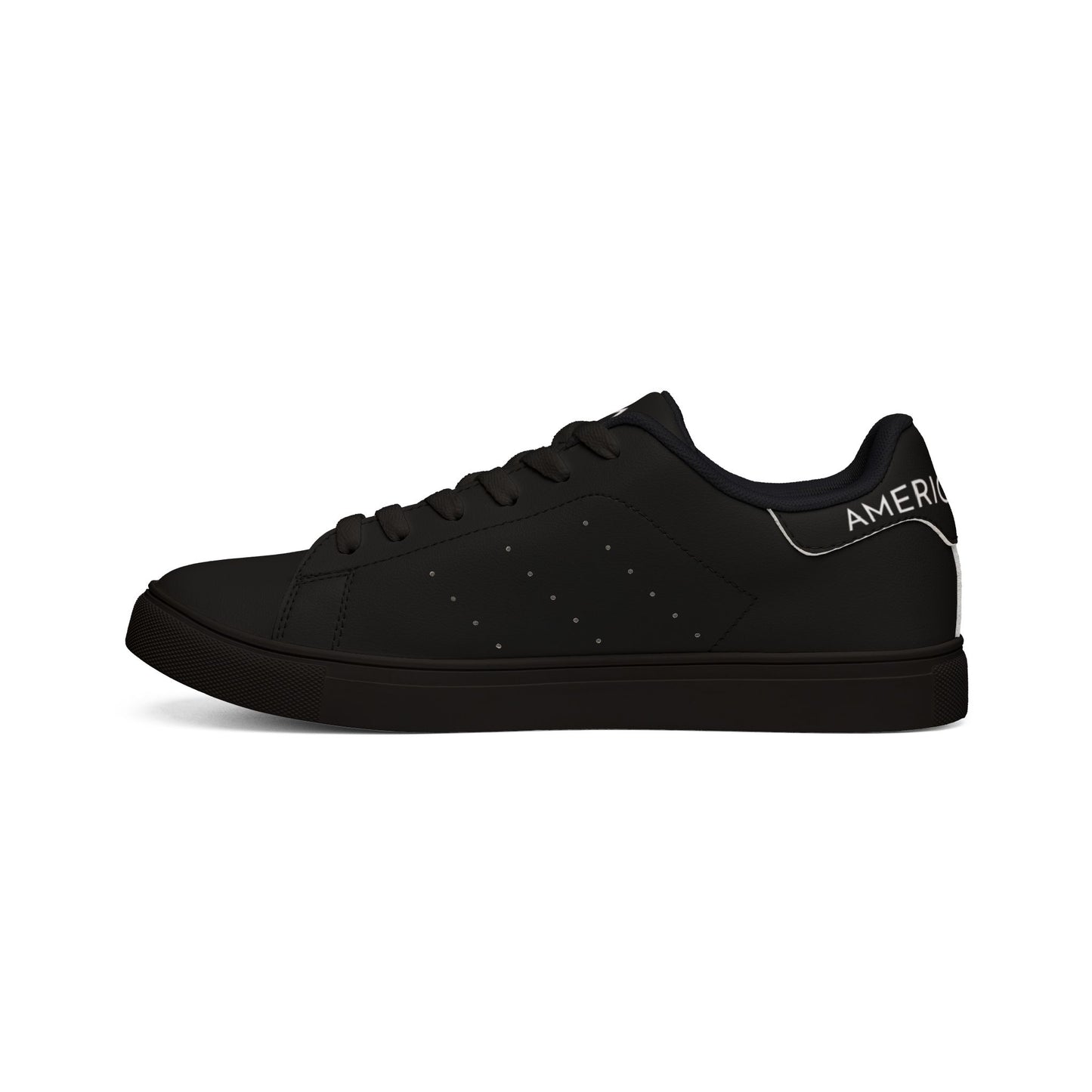 Men's Black Low-Top Leather Sneakers