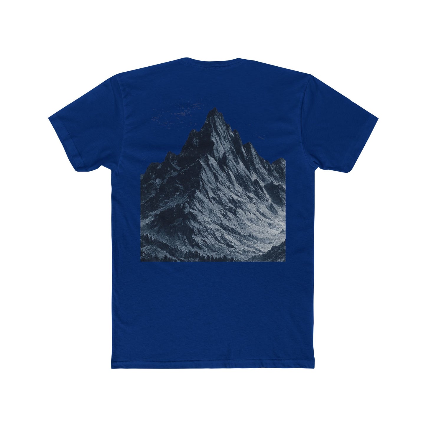 Mountain Peak Graphic Tee — AM Logo Black Cotton T-Shirt