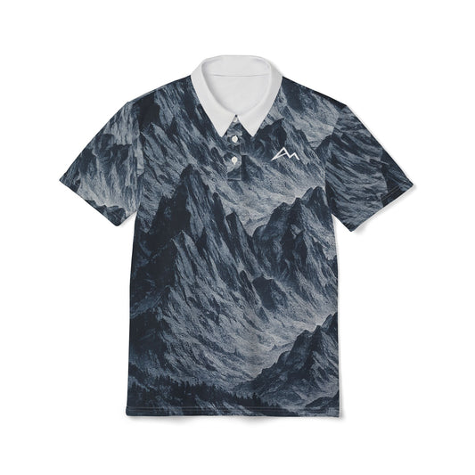 Mountain Wave Polo Shirt — All-Over Print Outdoor Graphic Polo