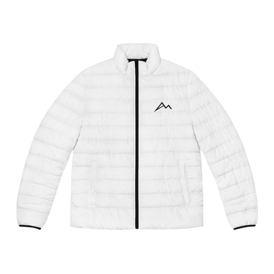 Men's Mountain Logo Puffer Jacket — Lightweight Quilted Winter Coat
