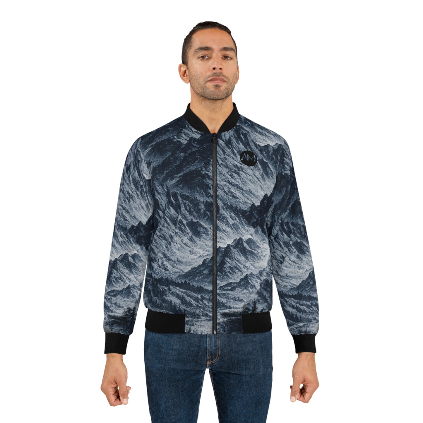 Mountain Wave Bomber Jacket — All-Over Print Men's Outerwear