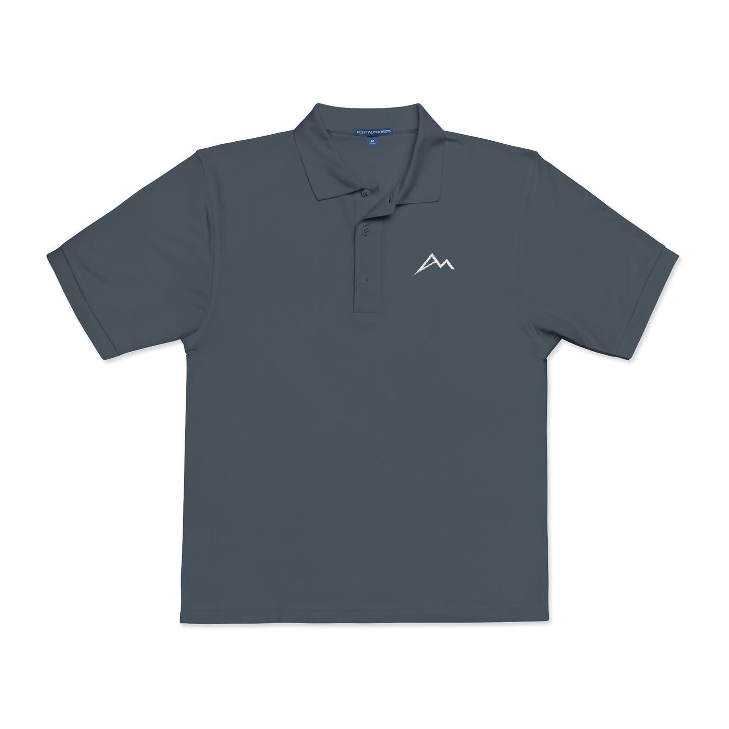 Embroidered Minimalist Mountain Polo Shirt