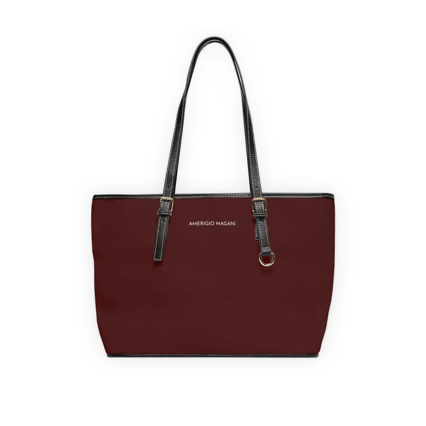 Navy PU Leather Shoulder Bag