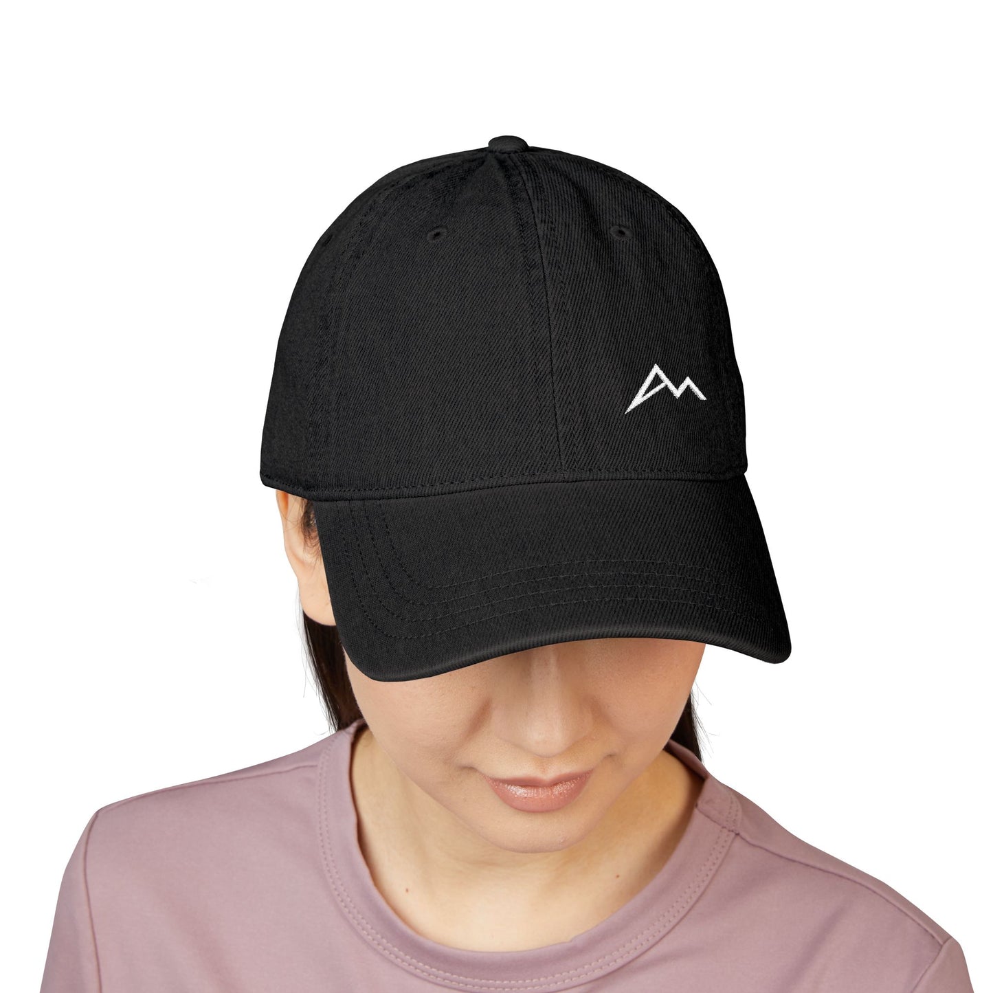Embroidered Mountain Logo Denim Hat