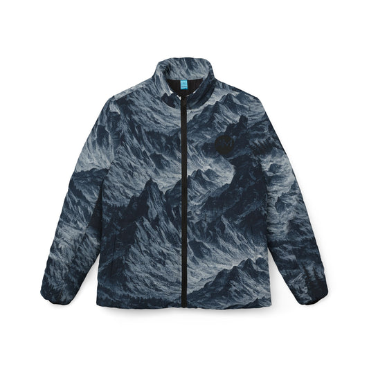 Mountain Mist Puffer Jacket — Women's All-Over-Print Winter Coat