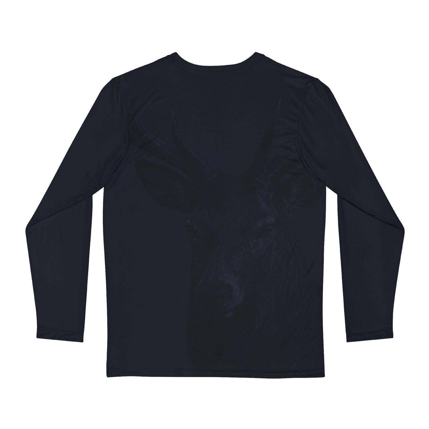 Men's Long Sleeve Shirt – Plain Black Performance Crewneck