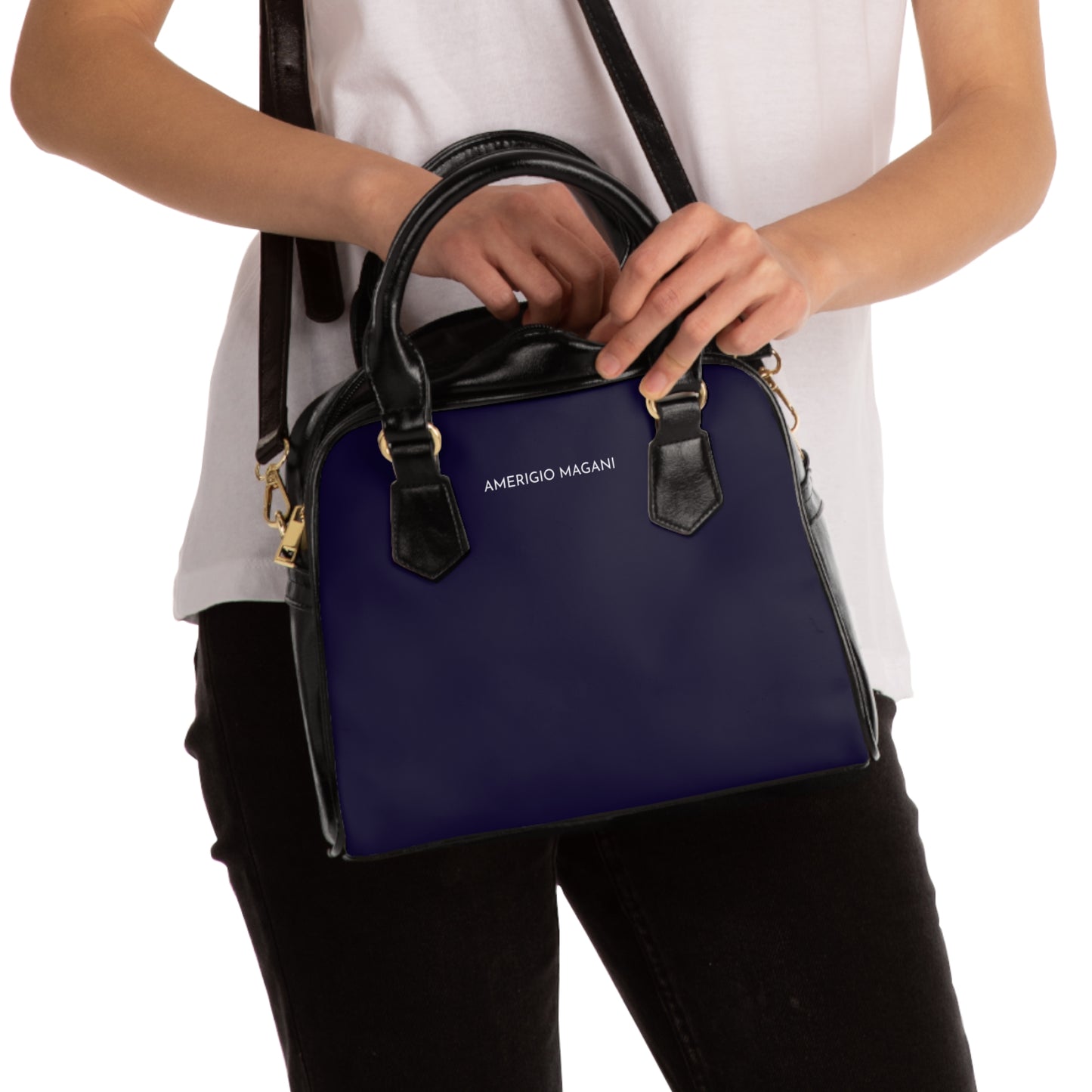 Classic Navy Shoulder Handbag