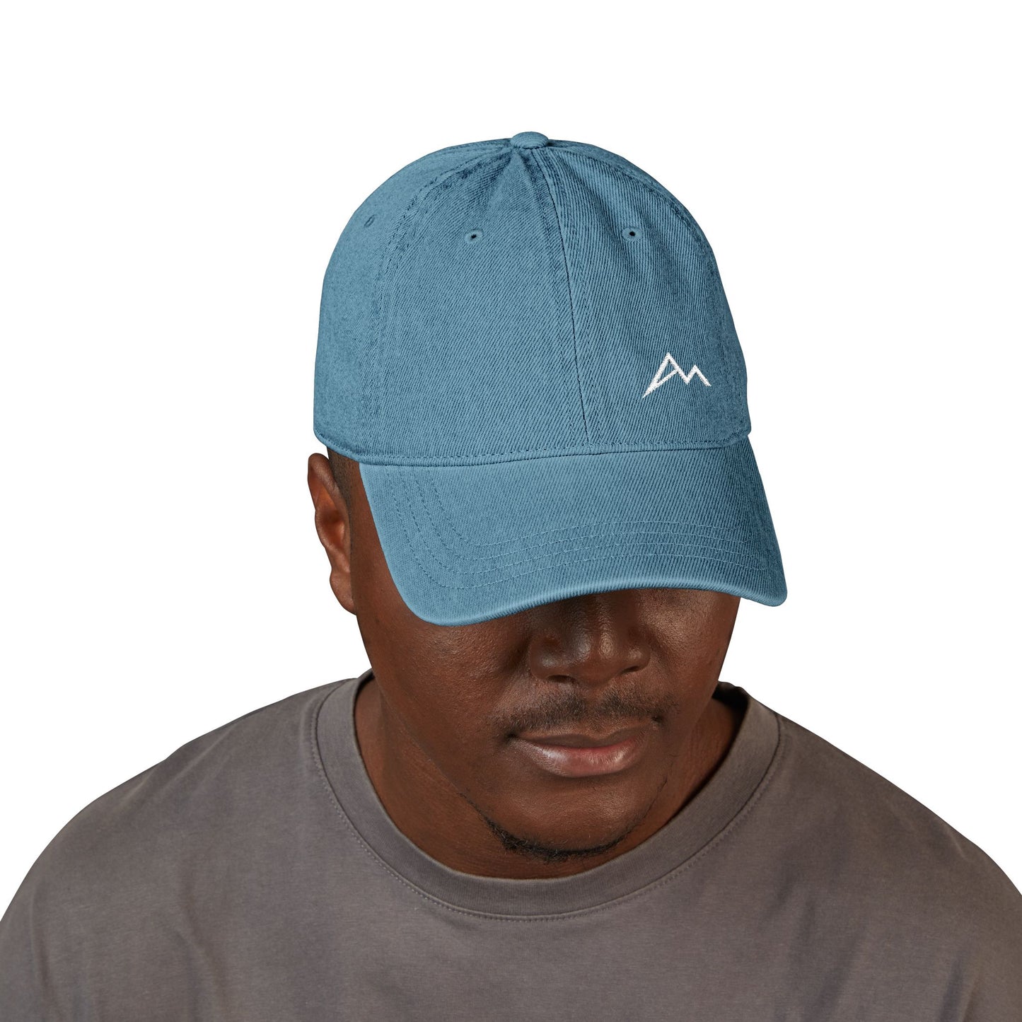 Embroidered Mountain Logo Denim Hat