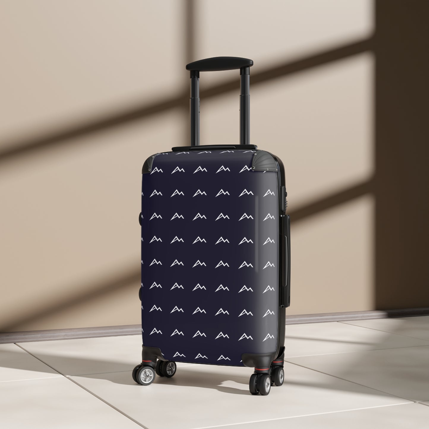 Navy Mountain Pattern Carry-On Suitcase