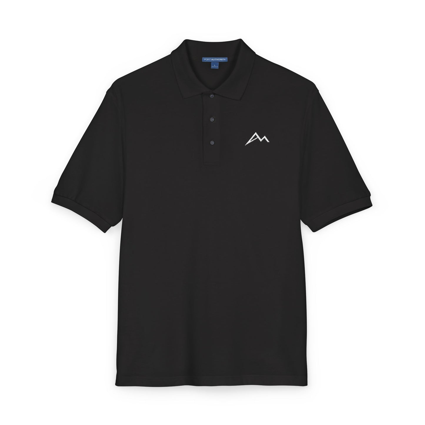 Embroidered Minimalist Mountain Polo Shirt