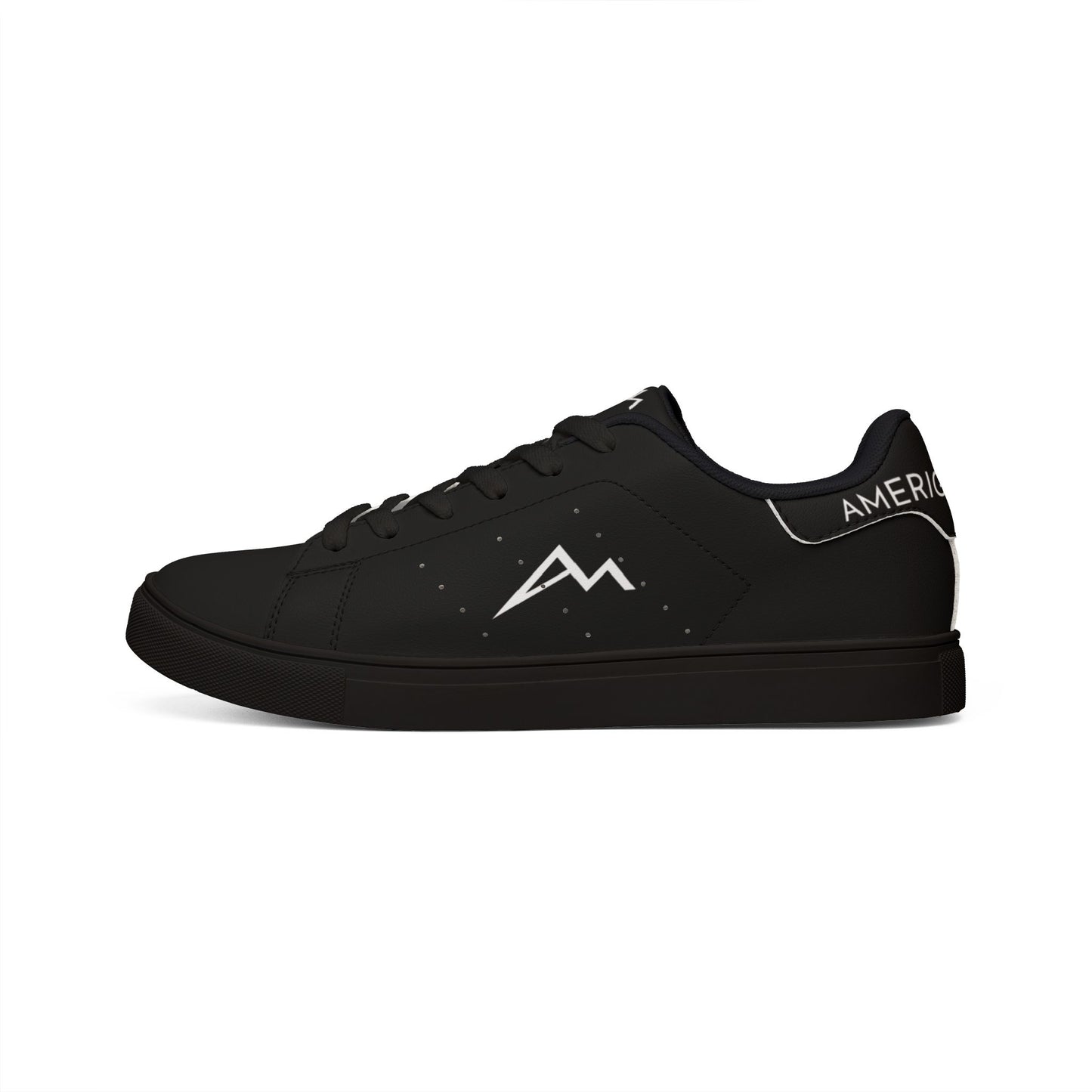 Men's Black Low-Top Leather Sneakers