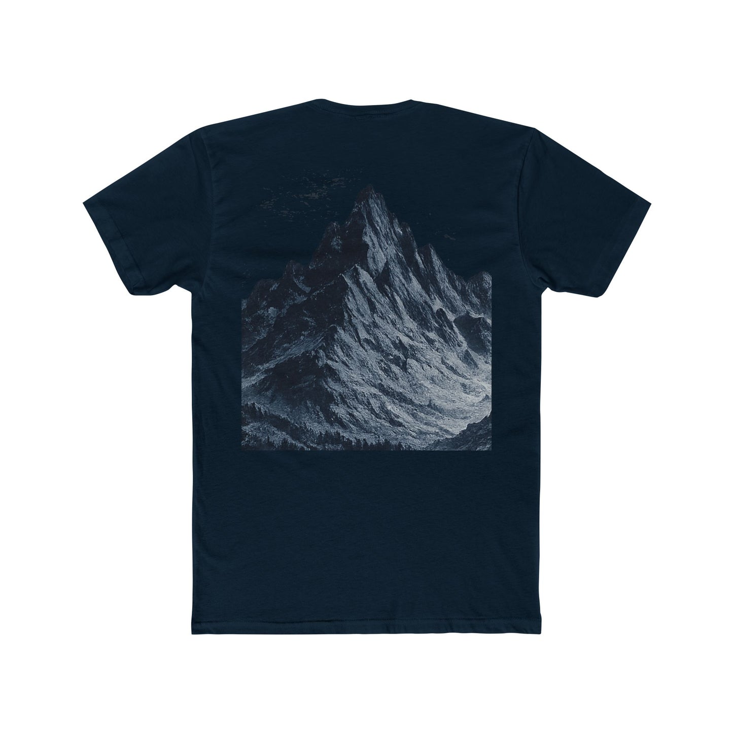 Mountain Peak Graphic Tee — AM Logo Black Cotton T-Shirt