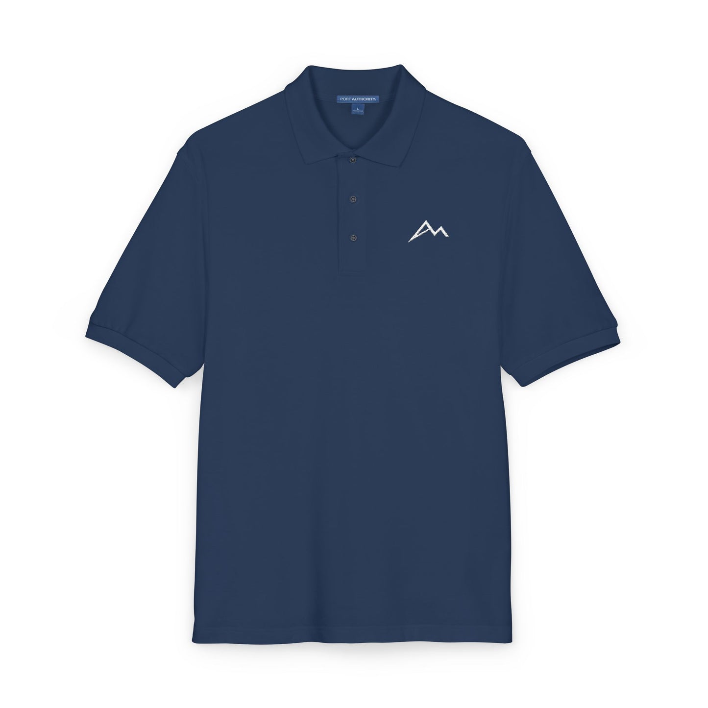 Embroidered Minimalist Mountain Polo Shirt