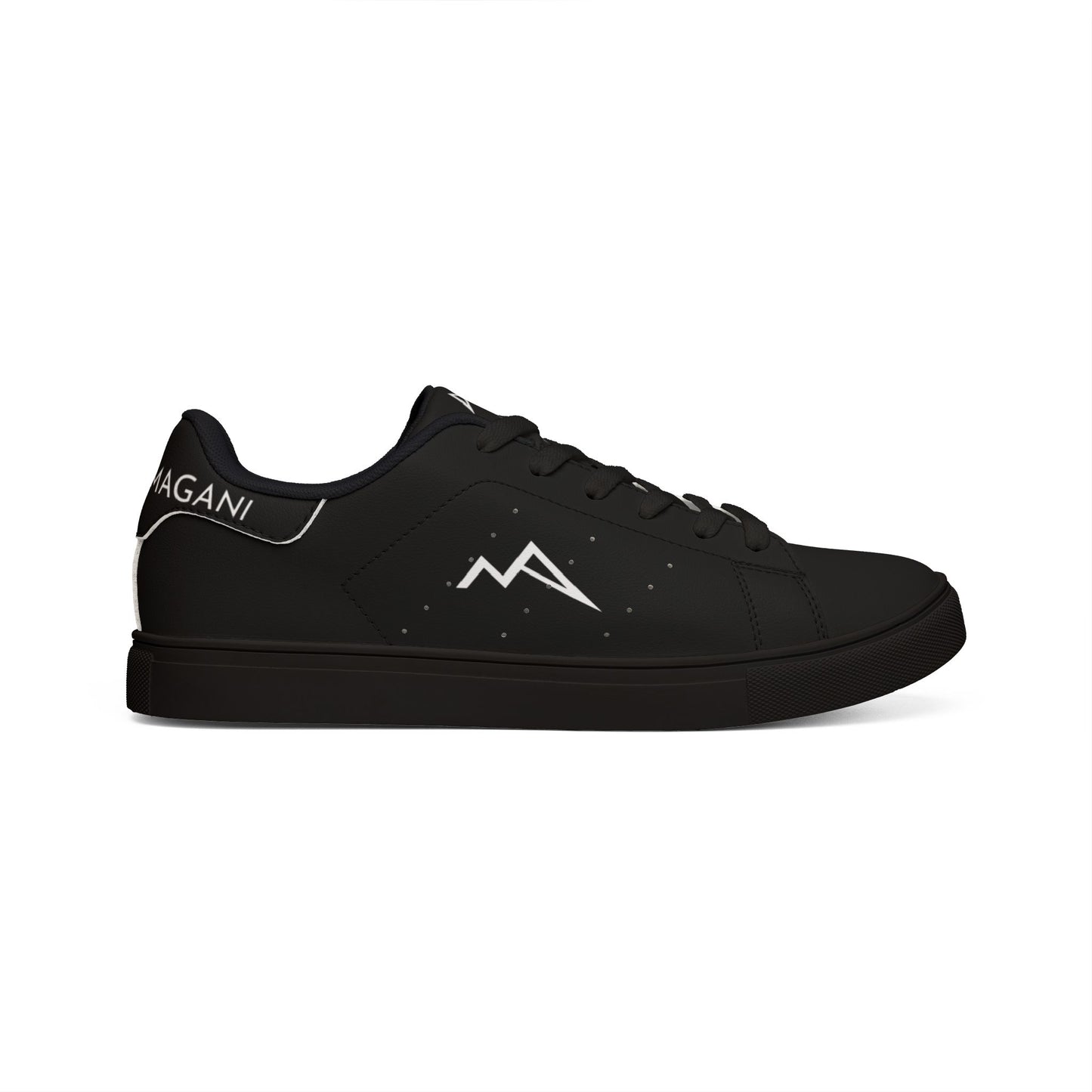 Men's Black Low-Top Leather Sneakers