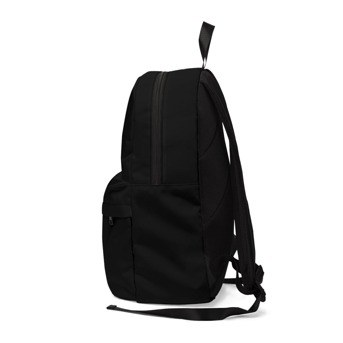 Minimal Black AM Logo Backpack — Classic Everyday Laptop Backpack