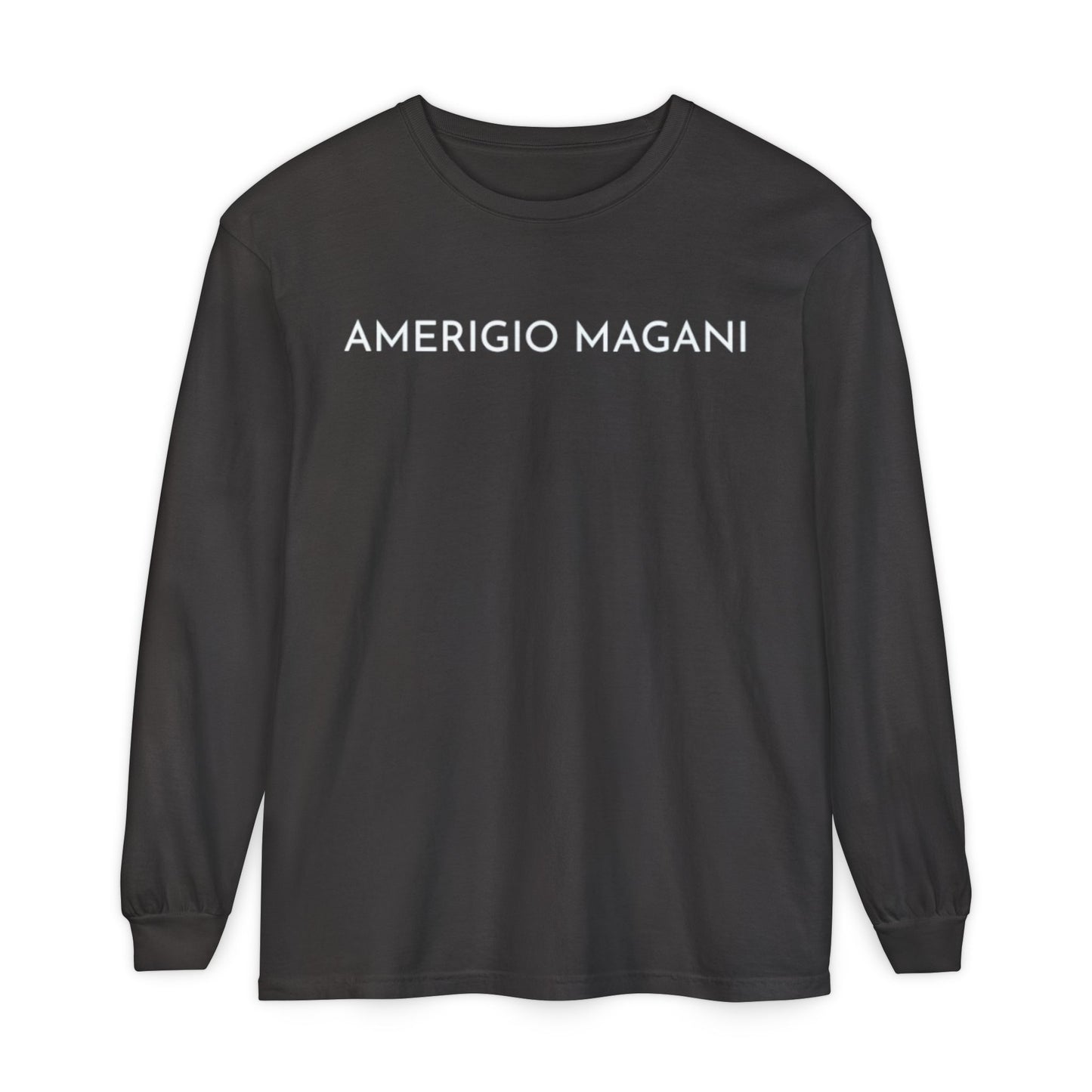 Amerigio Magani Long Sleeve Tee — Minimalist Name Graphic Shirt