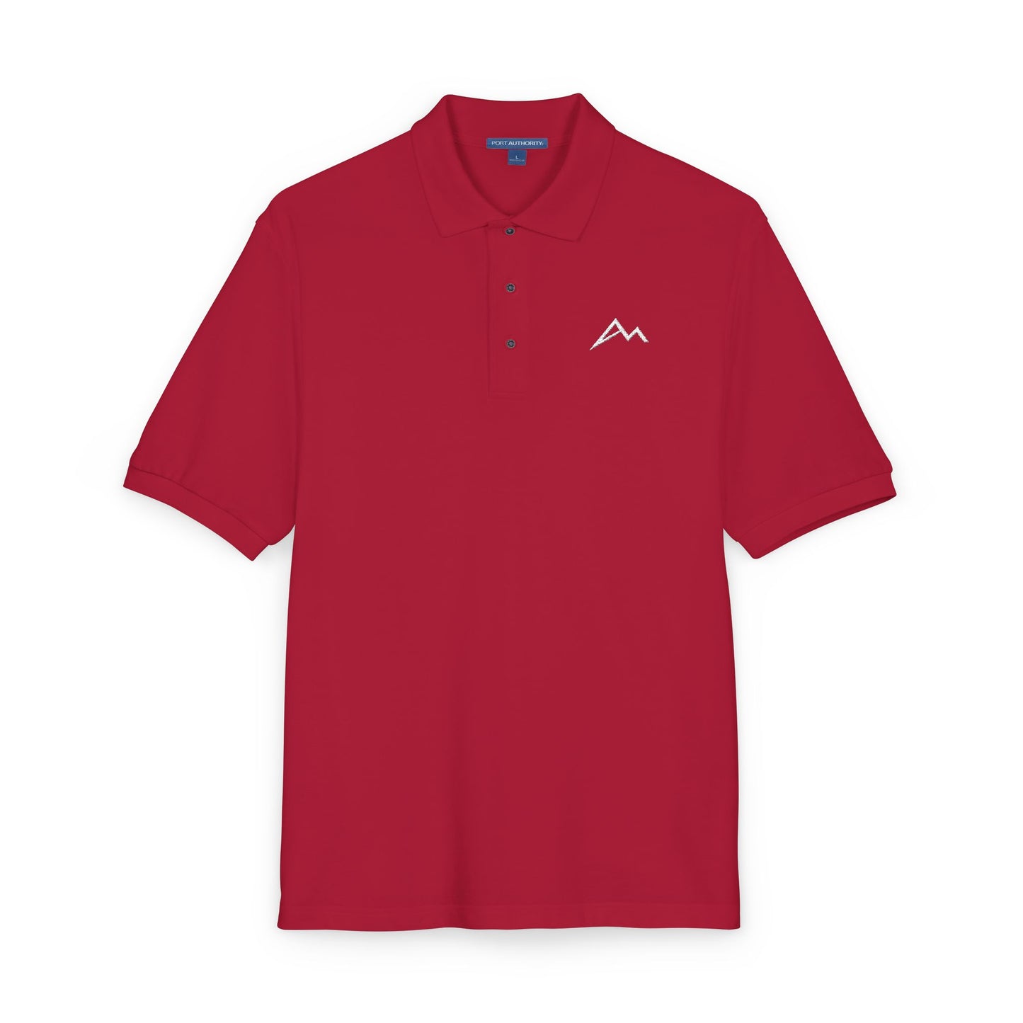 Embroidered Minimalist Mountain Polo Shirt