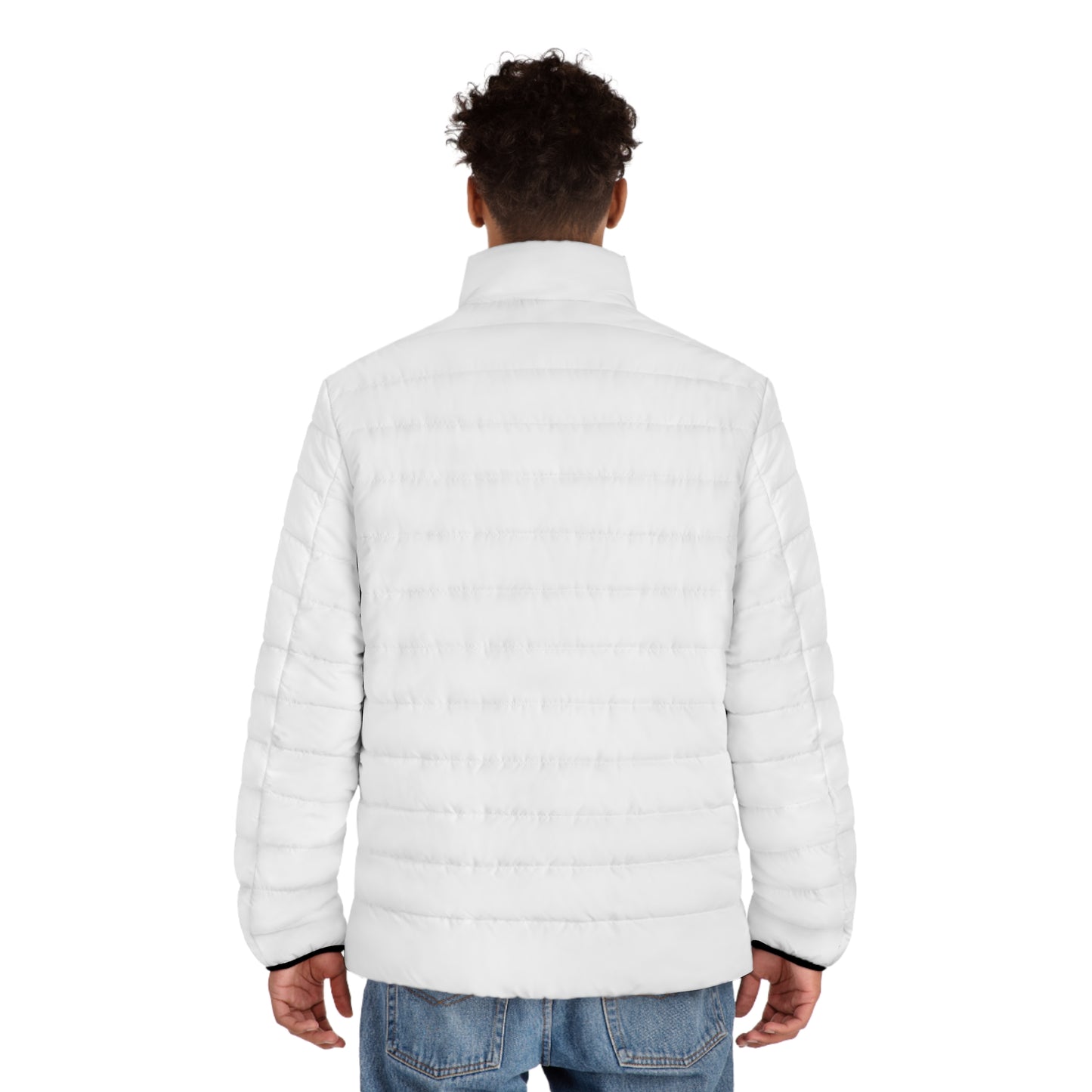 Men's Mountain Logo Puffer Jacket — Lightweight Quilted Winter Coat