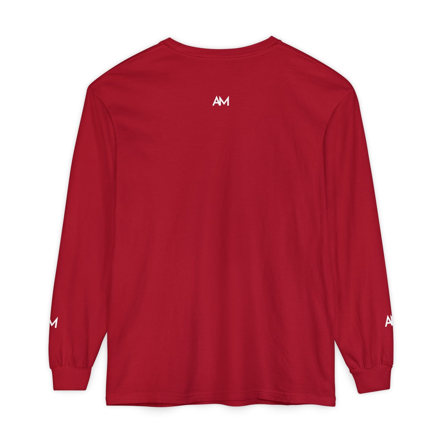 AM Logo Garment-Dyed Long Sleeve T-Shirt — Minimalist Unisex Tee