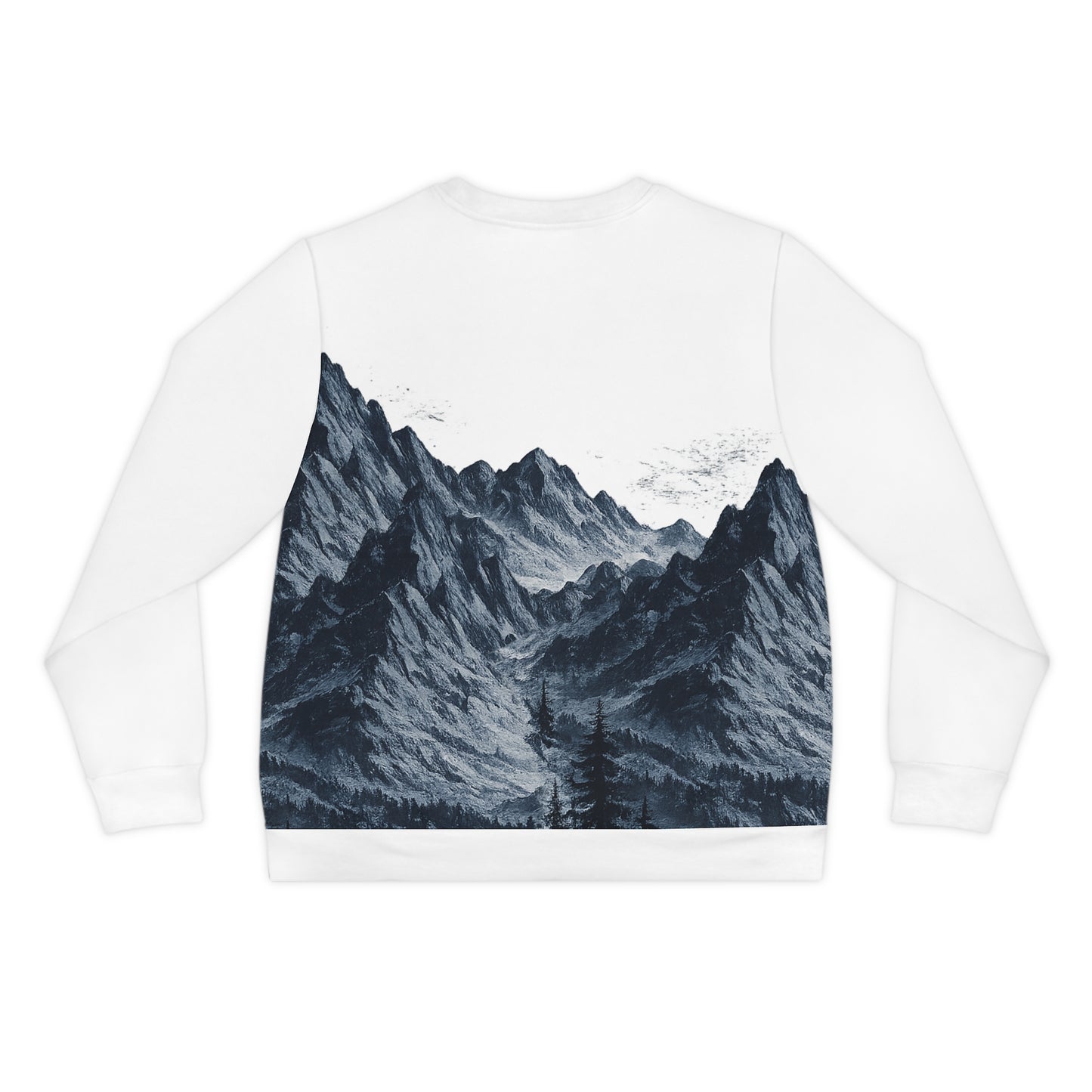 Mountain Landscape Sweatshirt — Amerigo Magani Script All-Over Print