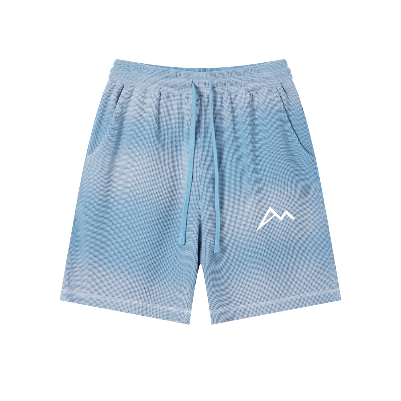 Unisex Sunfade Waffle Raw Hem Shorts