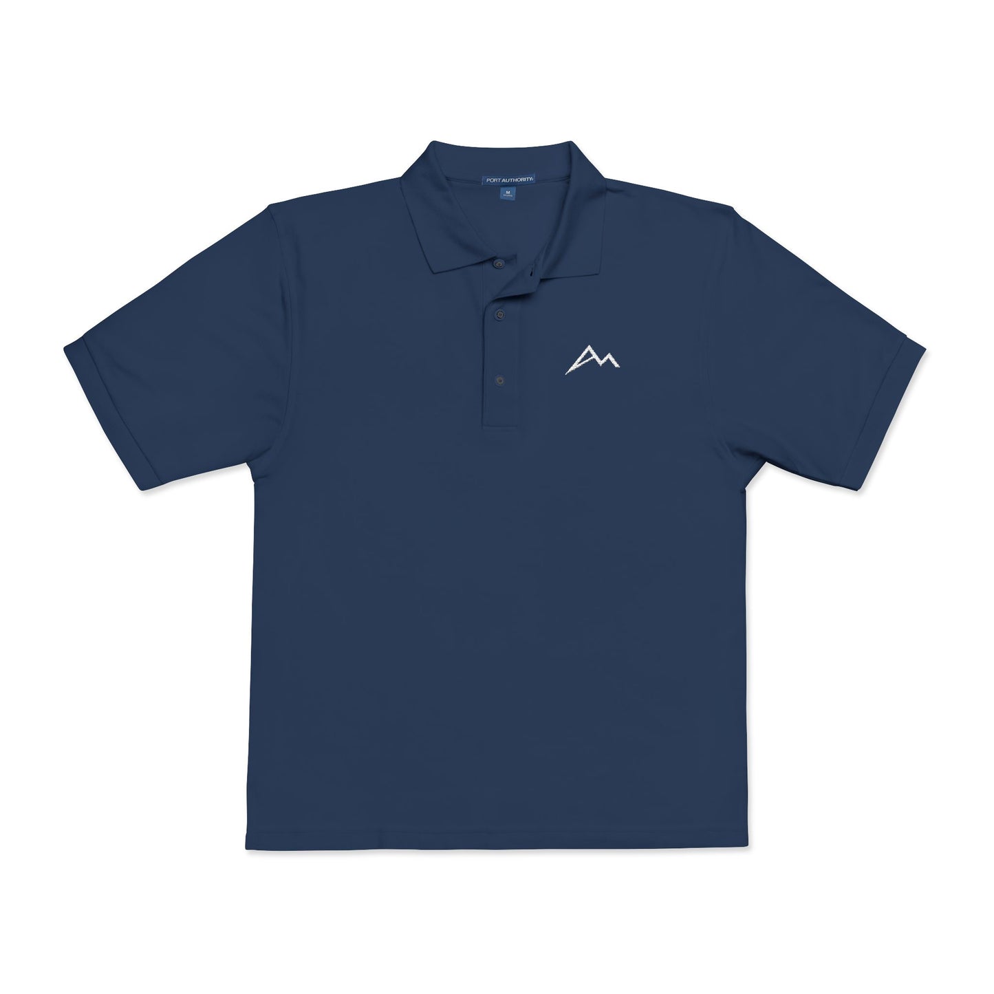 Embroidered Minimalist Mountain Polo Shirt
