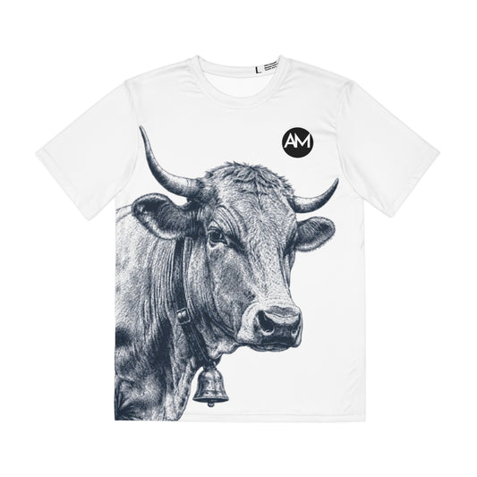 T-shirt homme illustration vache — T-shirt graphique portrait de vache vintage réaliste