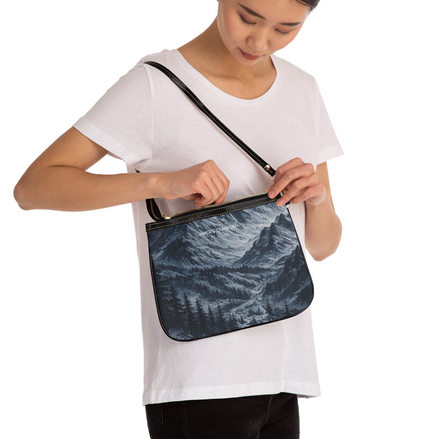 Mountain Landscape Shoulder Bag — Small Scenic Shoulder Bag