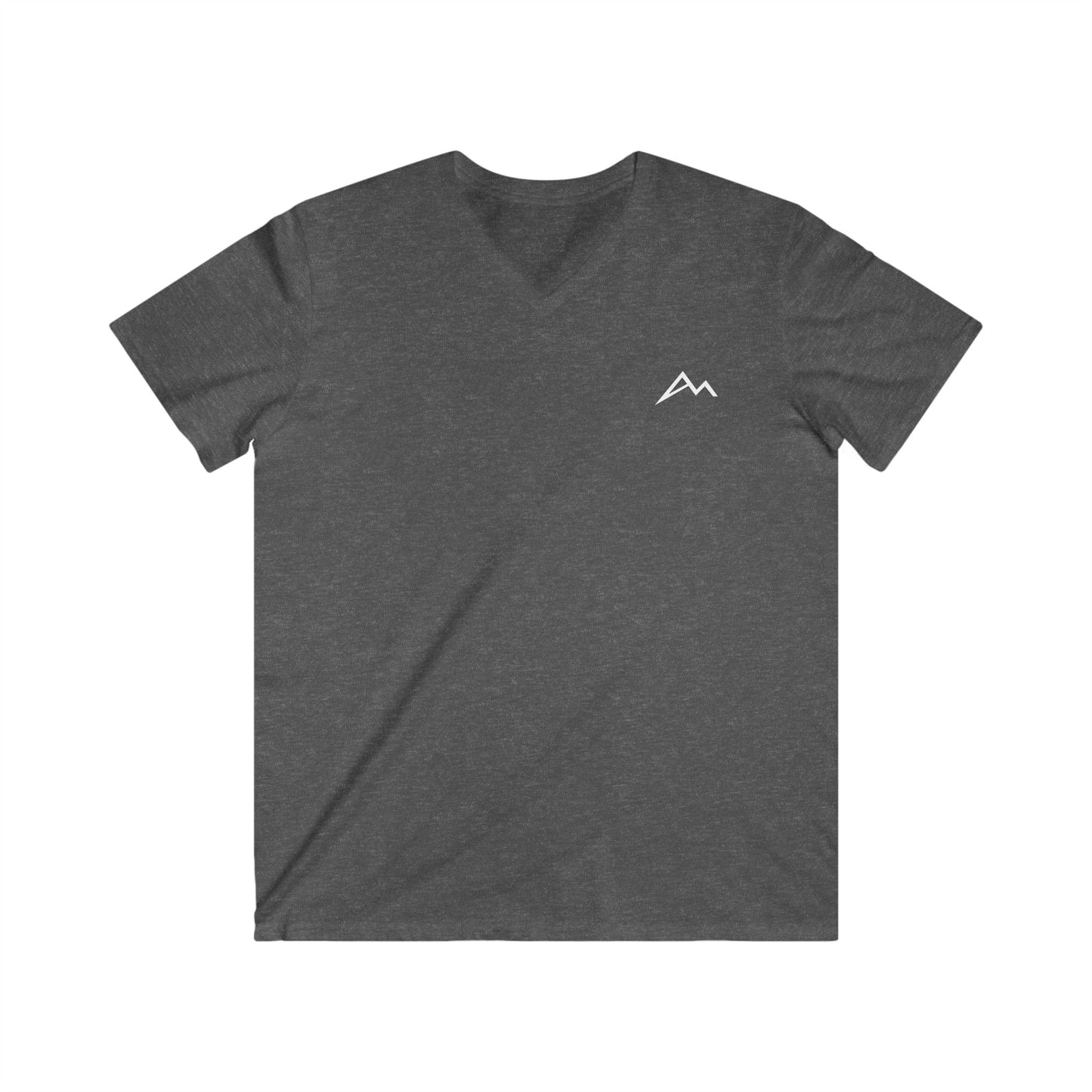 Men's Mountain Logo V-Neck Tee — Minimalist Outdoor Graphic Shirt