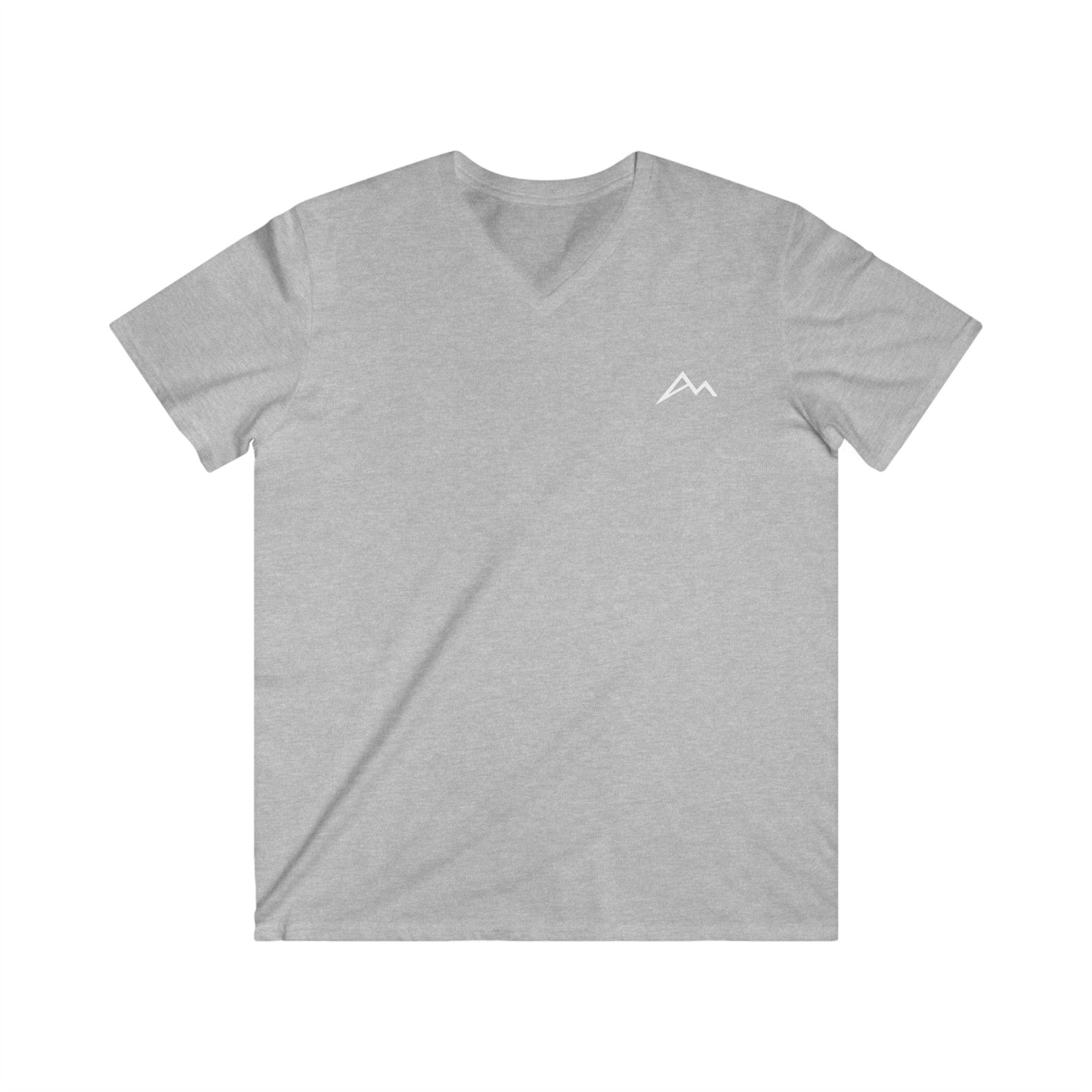 Men's Mountain Logo V-Neck Tee — Minimalist Outdoor Graphic Shirt